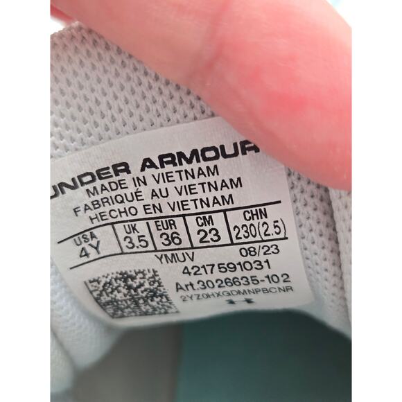 Under Armour Jet '23 "Grey/Blue" Boys Basketball Shoe 4Y | 3026635-102 - Picture 8 of 8